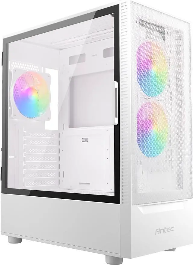 Alt view image 15 of 14 - Antec NX Series NX410 White, 2 x 140mm & 1 x 120mm ARGB Fans Included, 360mm Radiator Support, Mesh Front Panel & Swing-Open Tempered Glass Side Panel ATX Mid-Tower Gaming Case