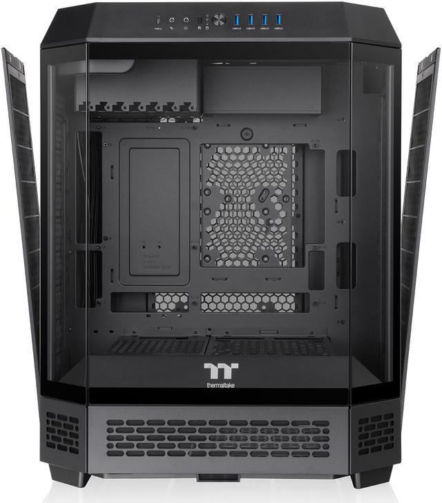 Alt view image 3 of 20 - Thermaltake Tower 600 Black Mid-Tower ATX Case; 3 Tempered Glass Panels; Hidden-Connector Motherboard Support; Rotational PCI-e Slots; CA-1Z1-00M1WN-00