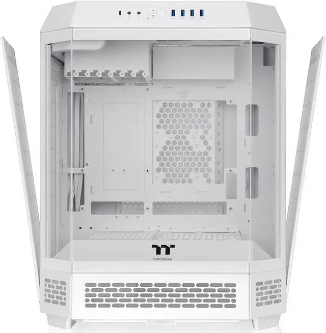 Alt view image 3 of 18 - Thermaltake Tower 600 Snow Mid-Tower ATX Case; 3 Tempered Glass Panels; Hidden-Connector Motherboard Support; Rotational PCI-e Slots; CA-1Z1-00M6WN-00
