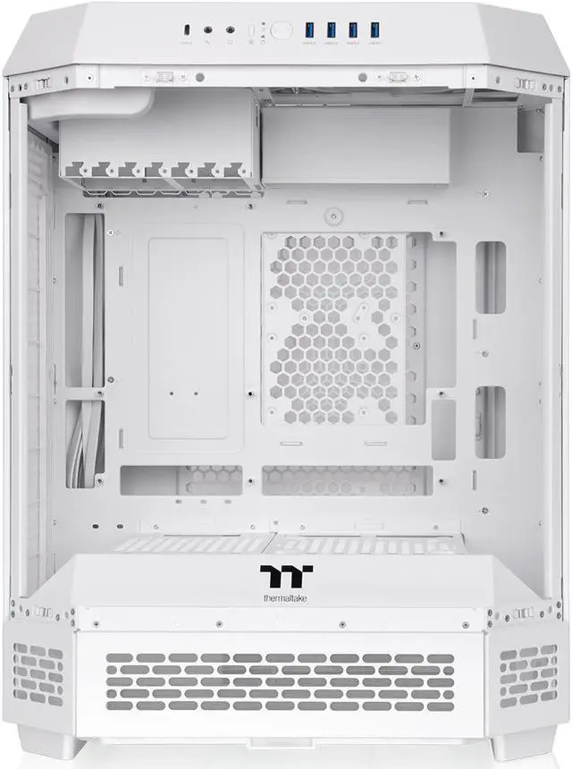 Alt view image 4 of 18 - Thermaltake Tower 600 Snow Mid-Tower ATX Case; 3 Tempered Glass Panels; Hidden-Connector Motherboard Support; Rotational PCI-e Slots; CA-1Z1-00M6WN-00