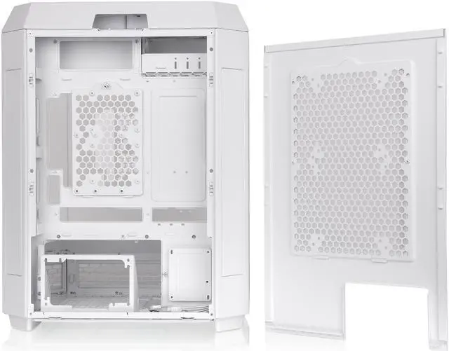 Alt view image 7 of 18 - Thermaltake Tower 600 Snow Mid-Tower ATX Case; 3 Tempered Glass Panels; Hidden-Connector Motherboard Support; Rotational PCI-e Slots; CA-1Z1-00M6WN-00