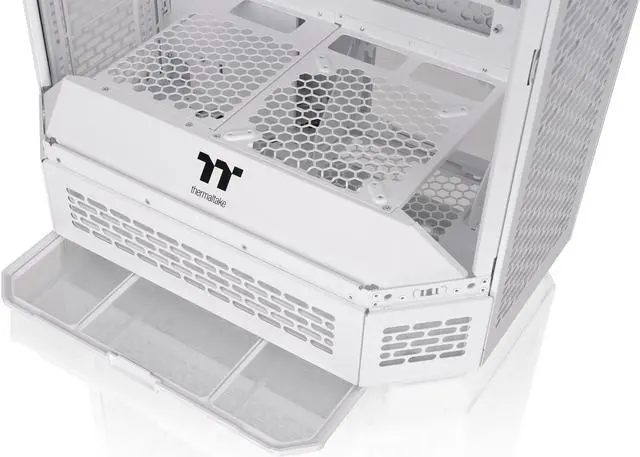 Alt view image 14 of 18 - Thermaltake Tower 600 Snow Mid-Tower ATX Case; 3 Tempered Glass Panels; Hidden-Connector Motherboard Support; Rotational PCI-e Slots; CA-1Z1-00M6WN-00