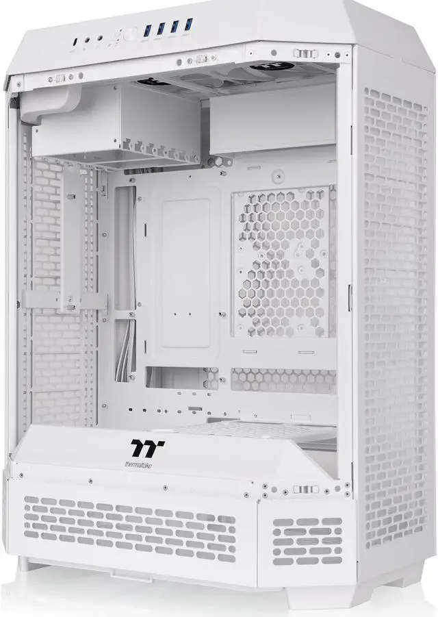 Alt view image 17 of 18 - Thermaltake Tower 600 Snow Mid-Tower ATX Case; 3 Tempered Glass Panels; Hidden-Connector Motherboard Support; Rotational PCI-e Slots; CA-1Z1-00M6WN-00