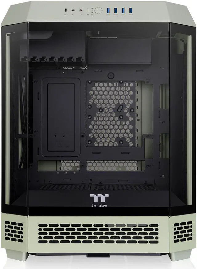 Alt view image 2 of 20 - Thermaltake Tower 600 Matcha Green Mid-Tower ATX Case; 3 Tempered Glass Panels; Hidden-Connector Motherboard Support; Rotational PCI-e Slots; CA-1Z1-00MEWN-00