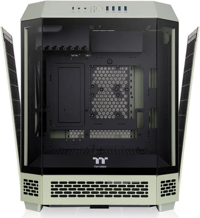 Alt view image 3 of 20 - Thermaltake Tower 600 Matcha Green Mid-Tower ATX Case; 3 Tempered Glass Panels; Hidden-Connector Motherboard Support; Rotational PCI-e Slots; CA-1Z1-00MEWN-00
