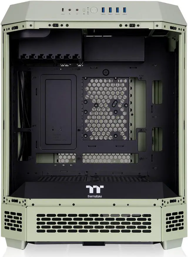Alt view image 4 of 20 - Thermaltake Tower 600 Matcha Green Mid-Tower ATX Case; 3 Tempered Glass Panels; Hidden-Connector Motherboard Support; Rotational PCI-e Slots; CA-1Z1-00MEWN-00