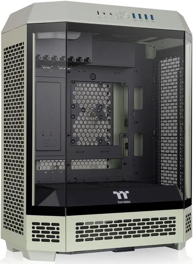 Main image of Thermaltake Tower 600 Matcha Green Mid-Tower ATX Case; 3 Tempered Glass Panels; Hidden-Connector Motherboard Support; Rotational PCI-e Slots; CA-1Z1-00MEWN-00