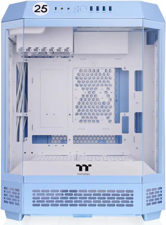 Alt view image 2 of 20 - Thermaltake Tower 600 Hydrangea Blue Mid-Tower ATX Case; 3 Tempered Glass Panels; Hidden-Connector Motherboard Support; Rotational PCI-e Slots; CA-1Z1-00MFWN-00