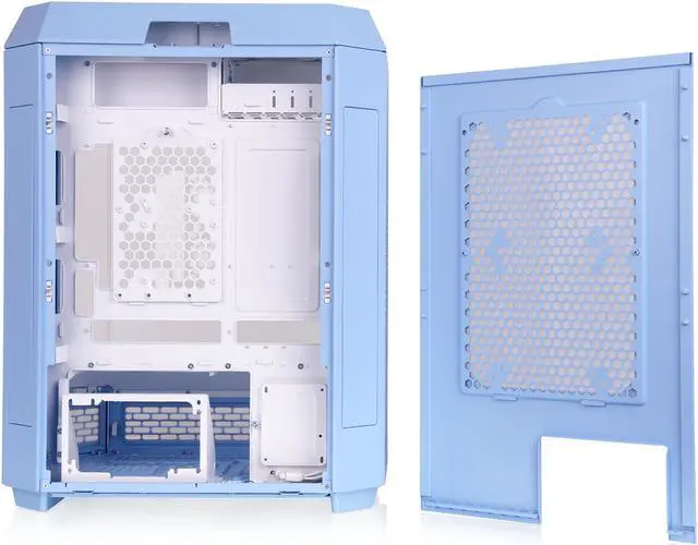 Alt view image 9 of 20 - Thermaltake Tower 600 Hydrangea Blue Mid-Tower ATX Case; 3 Tempered Glass Panels; Hidden-Connector Motherboard Support; Rotational PCI-e Slots; CA-1Z1-00MFWN-00