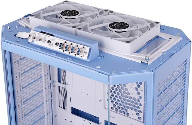 Alt view image 13 of 20 - Thermaltake Tower 600 Hydrangea Blue Mid-Tower ATX Case; 3 Tempered Glass Panels; Hidden-Connector Motherboard Support; Rotational PCI-e Slots; CA-1Z1-00MFWN-00