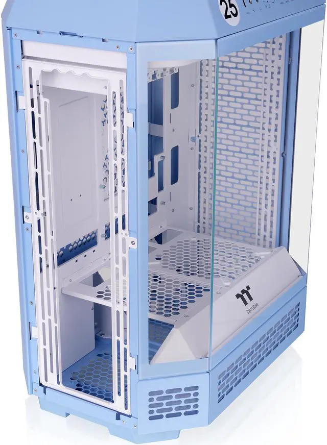 Alt view image 15 of 20 - Thermaltake Tower 600 Hydrangea Blue Mid-Tower ATX Case; 3 Tempered Glass Panels; Hidden-Connector Motherboard Support; Rotational PCI-e Slots; CA-1Z1-00MFWN-00