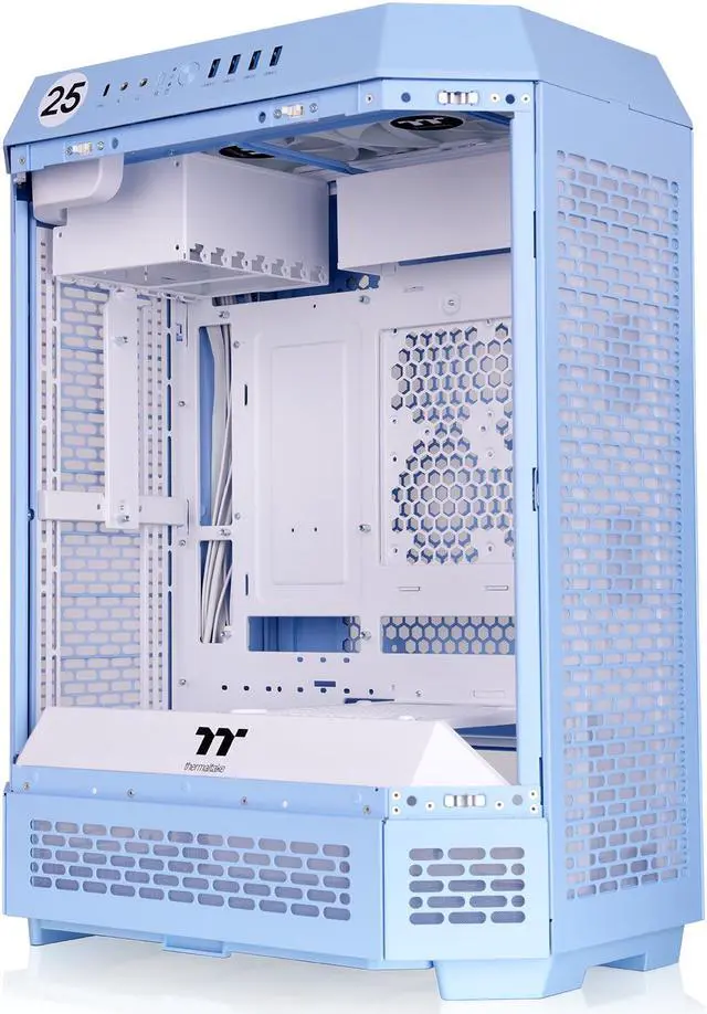 Alt view image 18 of 20 - Thermaltake Tower 600 Hydrangea Blue Mid-Tower ATX Case; 3 Tempered Glass Panels; Hidden-Connector Motherboard Support; Rotational PCI-e Slots; CA-1Z1-00MFWN-00