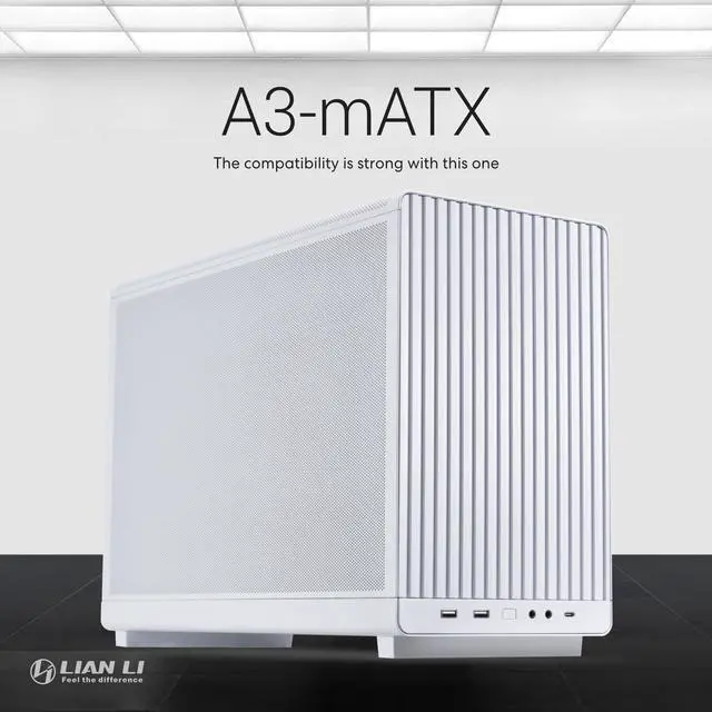 Alt view image 2 of 10 - LIAN LI A3-mATX White SPCC M-ATX / ITX Computer Case ------ A3-mATX-W