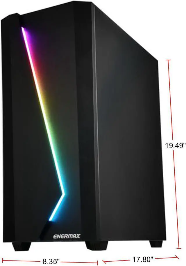Alt view image 5 of 6 - Enermax Makashi MK50 Addressable RGB Full Tower Gaming PC Case with Tempered Glass, 1 x 120mm Fan Per-Installed, ECA-MK50-BB-ARGB