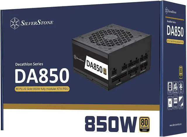 Alt view image 20 of 20 - SilverStone DA850 Gold DA850-G 850 W ATX 80 PLUS GOLD Certified Full Modular Power Supply