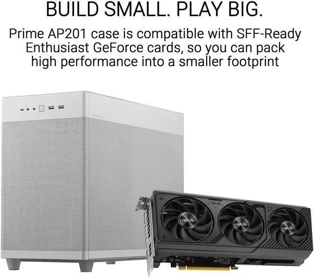 Alt view image 2 of 17 - ASUS AP201 Type-C Airflow-focused Micro-ATX,Mini-ITX Computer Case, Support 360/280 Liquid Cooling White