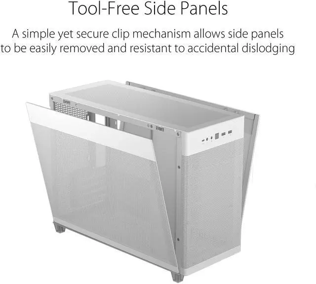 Alt view image 5 of 17 - ASUS AP201 Type-C Airflow-focused Micro-ATX,Mini-ITX Computer Case, Support 360/280 Liquid Cooling White