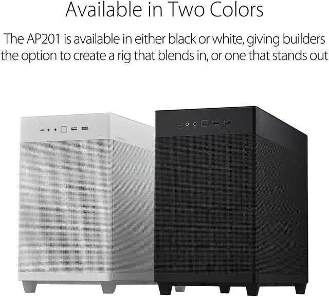Alt view image 8 of 17 - ASUS AP201 Type-C Airflow-focused Micro-ATX,Mini-ITX Computer Case, Support 360/280 Liquid Cooling White