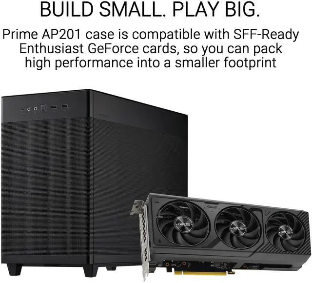 Alt view image 2 of 17 - ASUS AP201 Type-C Airflow-focused Micro-ATX,Mini-ITX Computer Case, Support 360/280 Liquid Cooling - Black
