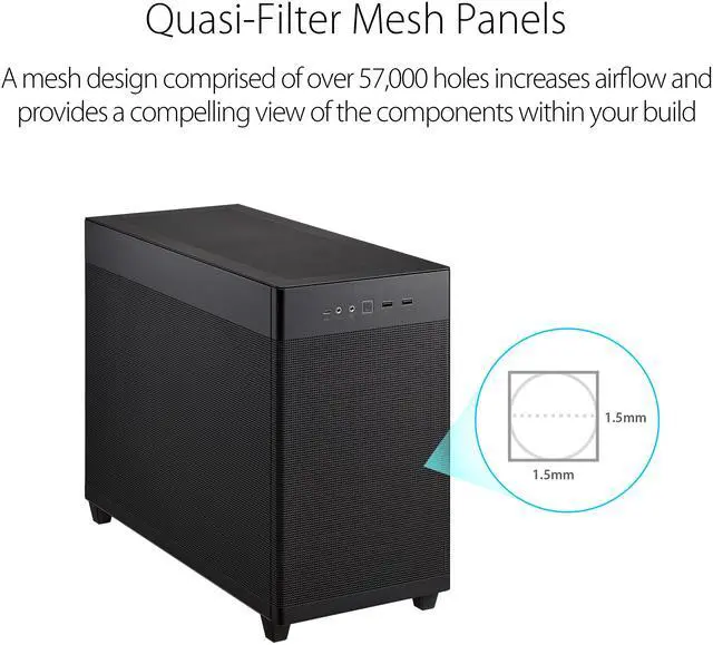 Alt view image 4 of 17 - ASUS AP201 Type-C Airflow-focused Micro-ATX,Mini-ITX Computer Case, Support 360/280 Liquid Cooling - Black