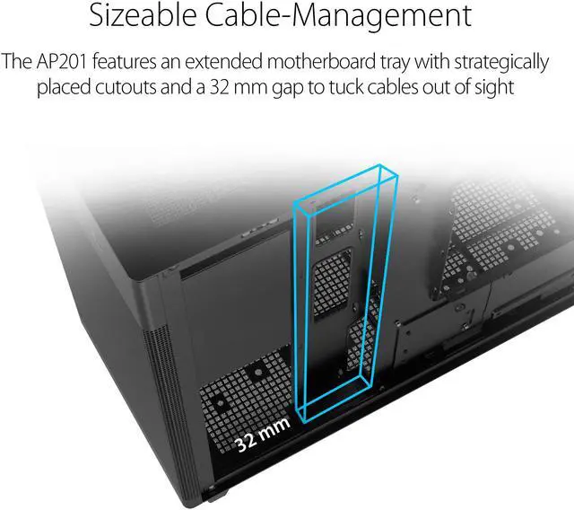 Alt view image 6 of 17 - ASUS AP201 Type-C Airflow-focused Micro-ATX,Mini-ITX Computer Case, Support 360/280 Liquid Cooling - Black