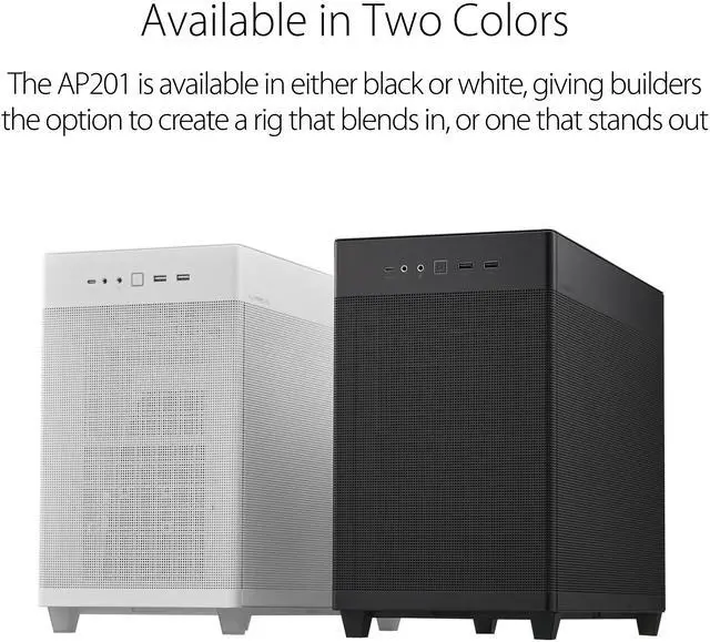 Alt view image 8 of 17 - ASUS AP201 Type-C Airflow-focused Micro-ATX,Mini-ITX Computer Case, Support 360/280 Liquid Cooling - Black