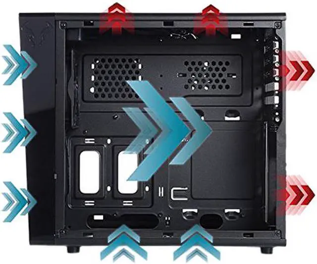 Alt view image 4 of 5 - Small ATX Gaming Case with Compartment Design, RIOTORO®, CR1080, Full ATX Support, Dedicated VGA by RIOTORO