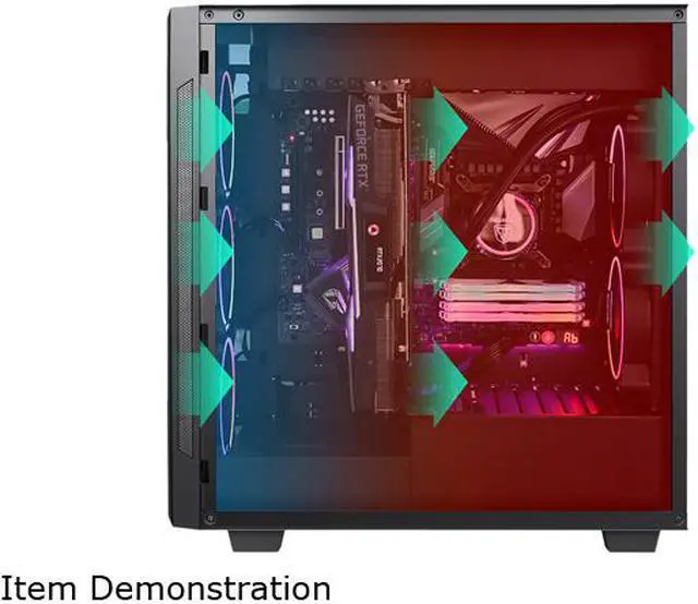Alt view image 4 of 7 - Segotep Phoenix ATX Black Mid Tower PC Gaming Computer Case USB 3.0 Type-C Ports / Graphics Card Vertical Mounting with Tempered Glass & RGB Front Panel (PC Case ONLY)