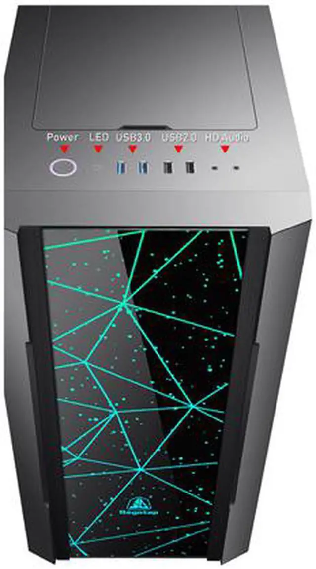 Alt view image 5 of 7 - Segotep Phoenix ATX Black Mid Tower PC Gaming Computer Case USB 3.0 Type-C Ports / Graphics Card Vertical Mounting with Tempered Glass & RGB Front Panel (PC Case ONLY)