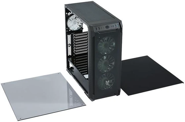 Alt view image 7 of 7 - FSP E-ATX Mid Tower PC Gaming Case with 2 Translucent Tempered Glass Panels, 4 Addressable RGB Fans, Asus & MSI Motherboard Sync (CMT520 Plus)