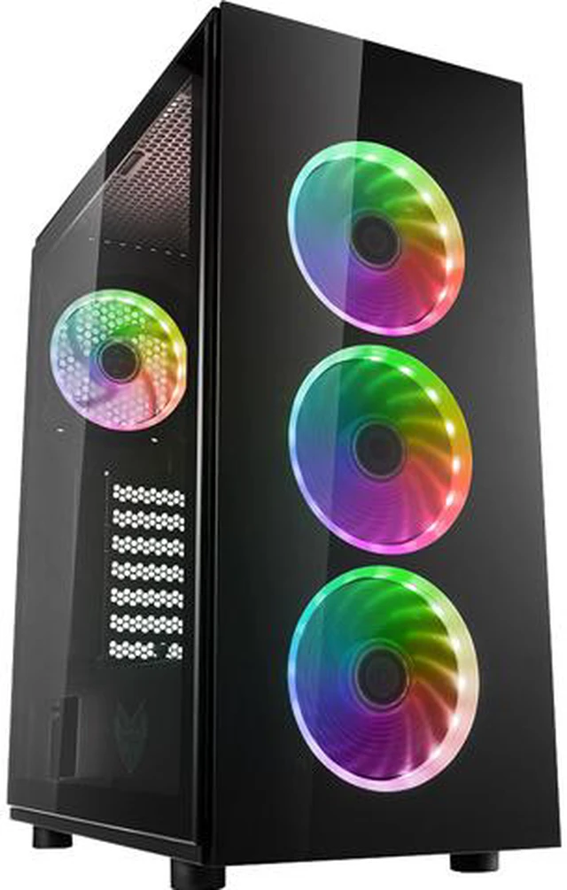 Main image of FSP ATX Mid Tower PC Computer Gaming Case with 2 Translucent Tempered Glass Panels with 4 Addressable RGB Fans (CMT340)