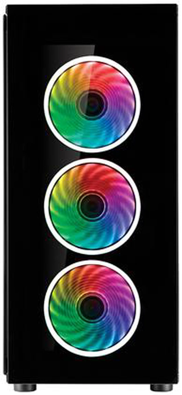 Alt view image 2 of 7 - FSP ATX Mid Tower PC Computer Gaming Case with 2 Translucent Tempered Glass Panels with 4 Addressable RGB Fans (CMT340)