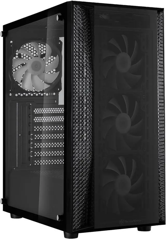 Main image of silverstone fara b1 pro, argb lighting, tempered glass, mid tower atx chassis, sst-fab1b-pro