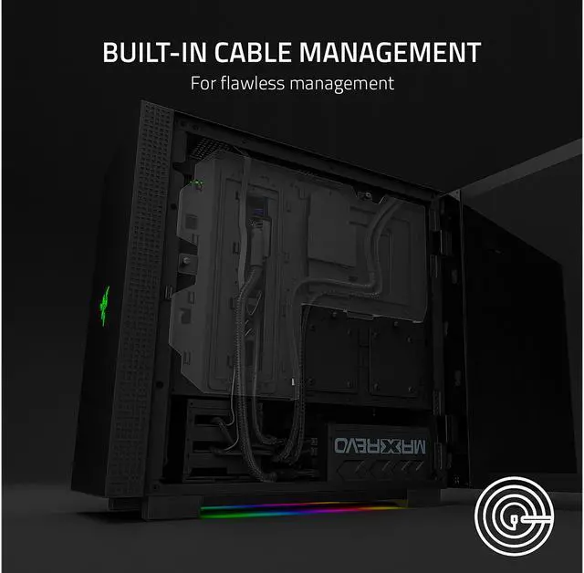 Alt view image 5 of 7 - Razer Tomahawk ATX - Mid Tower Desktop Gaming Chassis PC Case Tempered Glass RGB