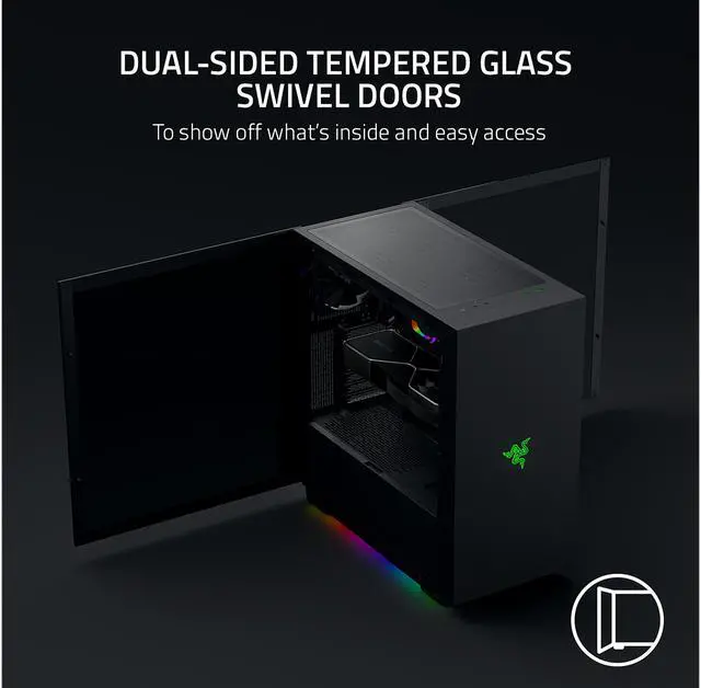 Alt view image 7 of 7 - Razer Tomahawk ATX - Mid Tower Desktop Gaming Chassis PC Case Tempered Glass RGB