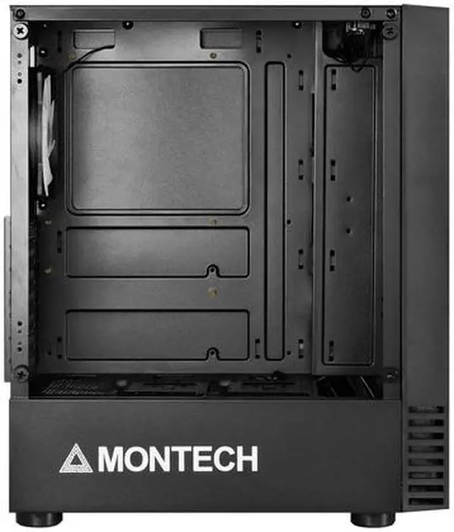 Alt view image 2 of 6 - Montech X2 MESH Black ATX Mid-Tower Case/High Airflow, Fine Mesh Front Panel, Full Glass Side Panel
, Pre-Installed 2 x 140mm, 1 x 120 mm Rainbow Led Fans
