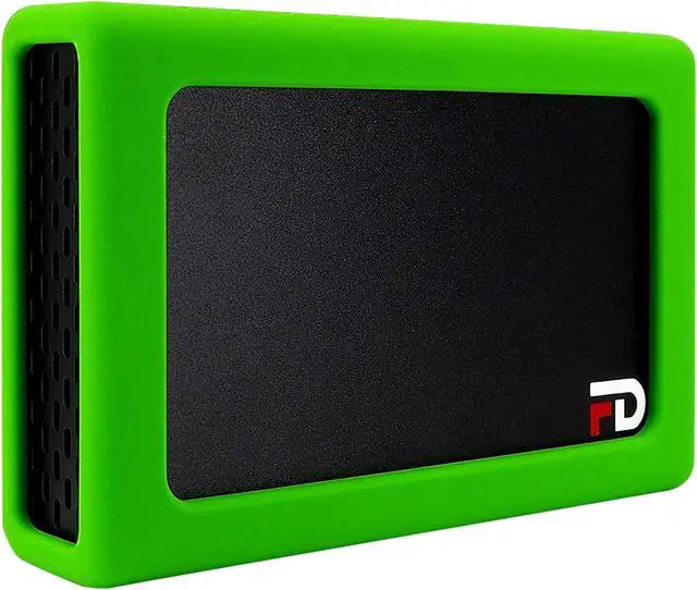 Main image of Fantom Drives FD DUO Mobile 2 Bay RAID Aluminum Enclosure Silicone Green Bumper Add-On DMR000ERG