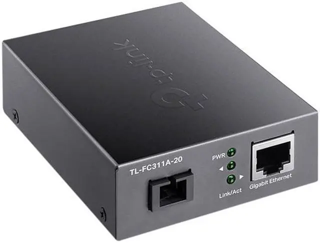 Alt view image 2 of 5 - TP-Link TL-FC311A-20 | Gigabit WDM SFP to RJ45 Fiber Media Converter | Fiber to Ethernet Converter | 10/100/1000Mbps RJ45 Port to 1000Base-LX Single-Mode Fiber | Extend Fiber Distance Up to 20 km