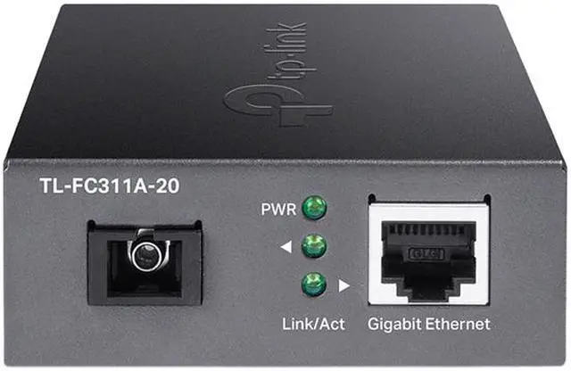 Alt view image 4 of 5 - TP-Link TL-FC311A-20 | Gigabit WDM SFP to RJ45 Fiber Media Converter | Fiber to Ethernet Converter | 10/100/1000Mbps RJ45 Port to 1000Base-LX Single-Mode Fiber | Extend Fiber Distance Up to 20 km