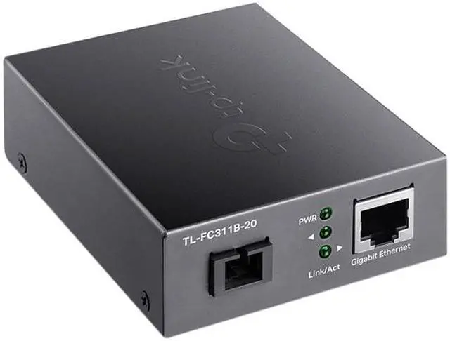 Alt view image 2 of 5 - TP-Link TL-FC311B-20 | Gigabit WDM SFP to RJ45 Fiber Media Converter | Fiber to Ethernet Converter | 10/100/1000Mbps RJ45 Port to 1000Base-LX Single-Mode Fiber | Extend Fiber Distance Up to 20 km