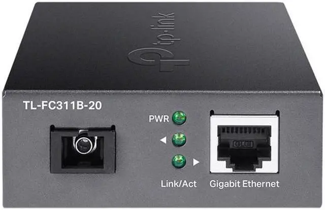 Alt view image 4 of 5 - TP-Link TL-FC311B-20 | Gigabit WDM SFP to RJ45 Fiber Media Converter | Fiber to Ethernet Converter | 10/100/1000Mbps RJ45 Port to 1000Base-LX Single-Mode Fiber | Extend Fiber Distance Up to 20 km