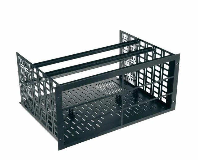 Alt view image 2 of 4 - Middle Atlantic 5RU Anodized Custom Shelf For -6 Sonos Amps - 14 in Deep - 5U Rack Height x 19" Rack Width - Rackmountable - Black Powder Coat, Black - Steel, Anodized Aluminum - RSHA-SONOS-AMP6