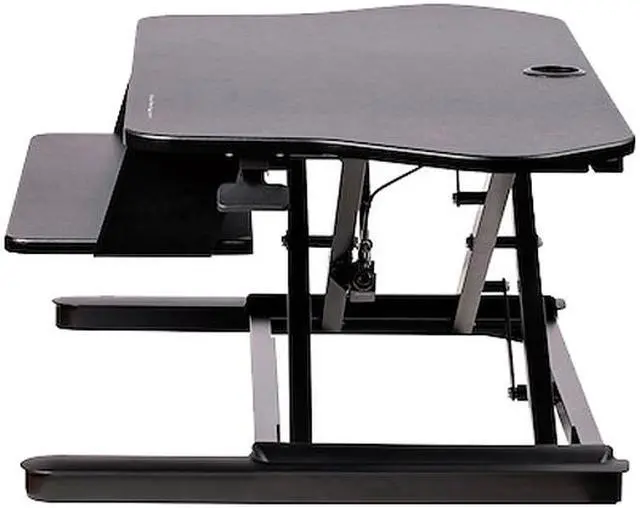 Alt view image 3 of 5 - StarTech 35"x21" Corner Sit Stand Desk Converter with Keyboard Tray ARMSTSCORNR