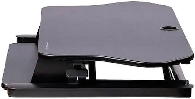 Alt view image 4 of 5 - StarTech 35"x21" Corner Sit Stand Desk Converter with Keyboard Tray ARMSTSCORNR