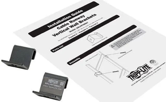 Alt view image 5 of 6 - TRIPP LITE SRLVRTBRKT Cable Runway Vertical Wall Brackets, Straight