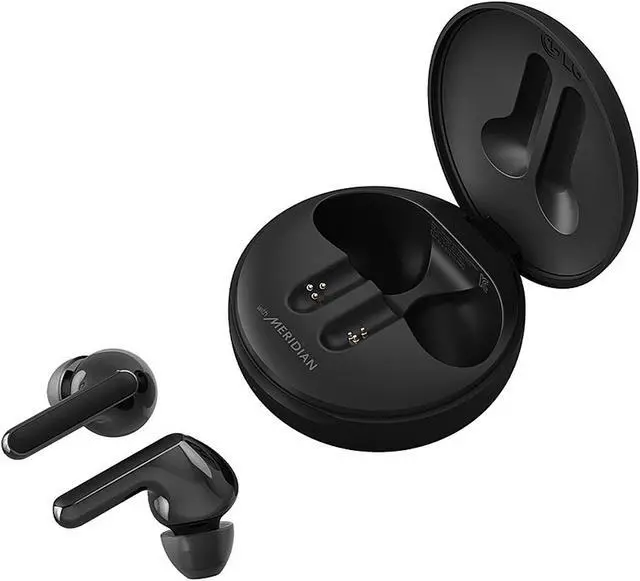 Alt view image 4 of 8 - LG TONE Free FN5W - Wireless Charging True Wireless Bluetooth Earbuds with Meridian Sound, Noise Reduction, Dual Microphone for Work/Home Office, iPhone, and Android Compatible - Black