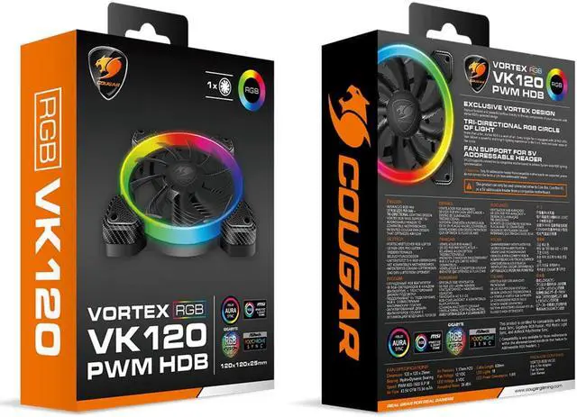 Alt view image 7 of 7 - COUGAR VORTEX ARGB VK 120 PWM HDB (SINGLE FAN)