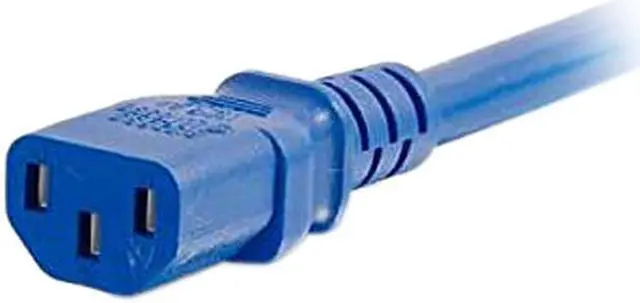 Alt view image 3 of 3 - C2G 6ft (1.8m) 14AWG Power Cord (IEC320C14 to IEC320C13) – Blue