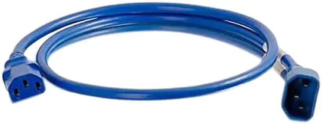 Alt view image 2 of 3 - C2G 6ft (1.8m) 14AWG Power Cord (IEC320C14 to IEC320C13) – Blue
