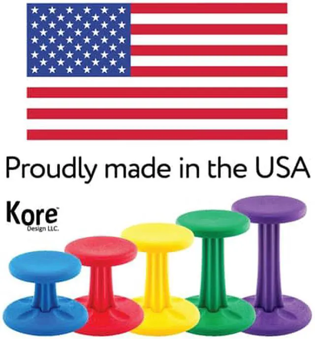 Alt view image 4 of 6 - Kore Pre-teen Wobble Chair - Age 10-11 , Grade 5-6, Dark Blue (18in) Flexible Seating Stool for Classroom, Home & School, ADD/ADHD - Made in USA